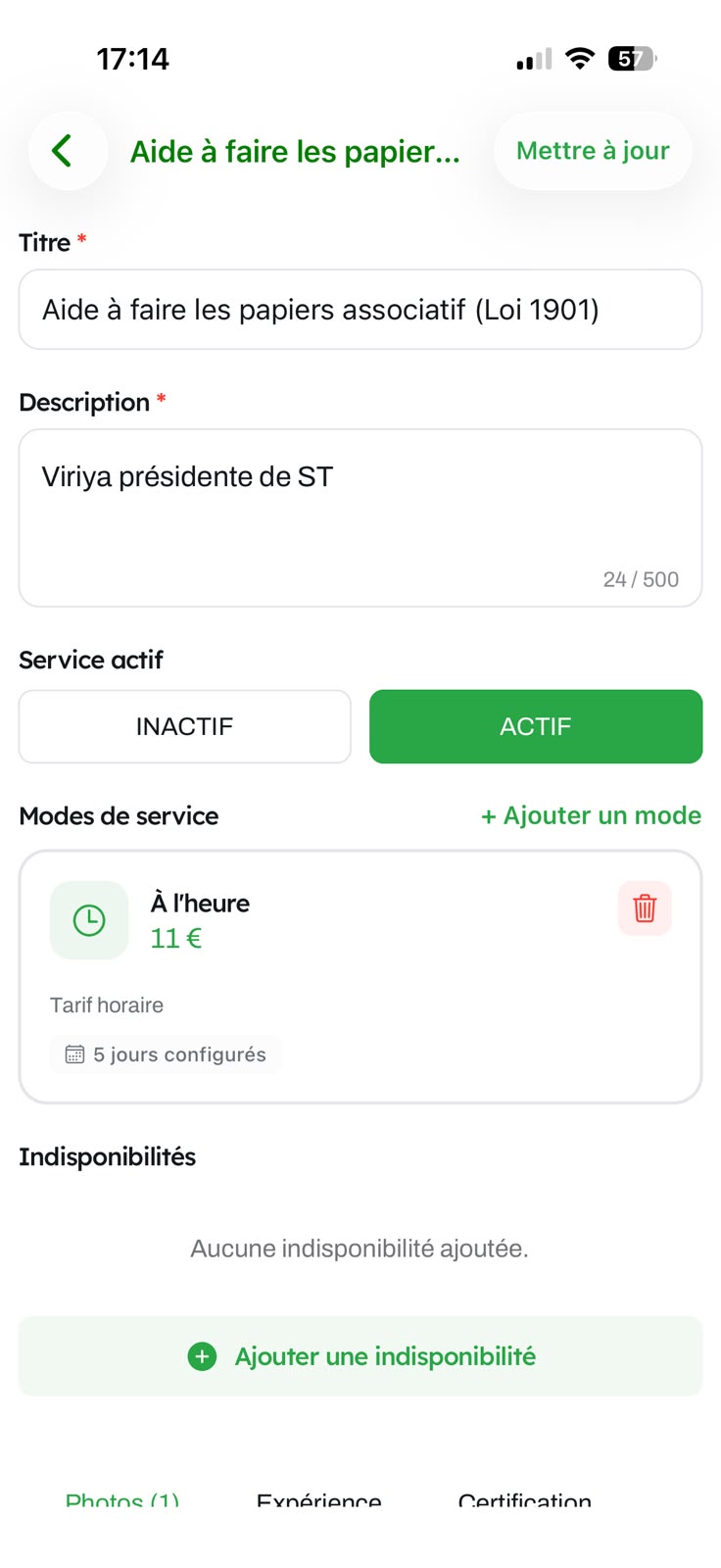Application AOKA - écran 2
